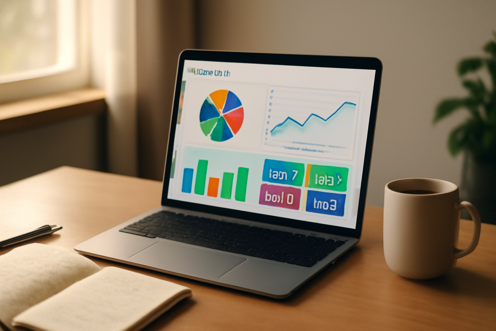 Marketeer analyseert marketing ROI en KPI's op een dashboard in 2026